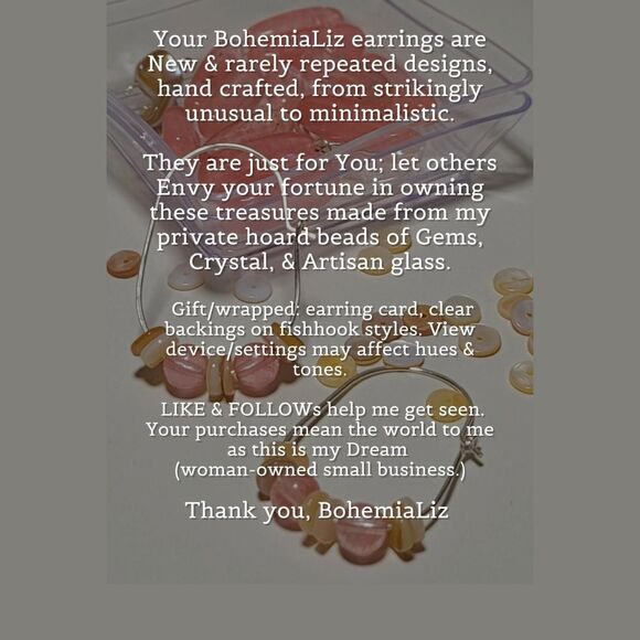 Boho Earrings  402# Gold Green Cats Eye boho Goldplate 925 Silver Hooks  Bohemia - Picture 5 of 5